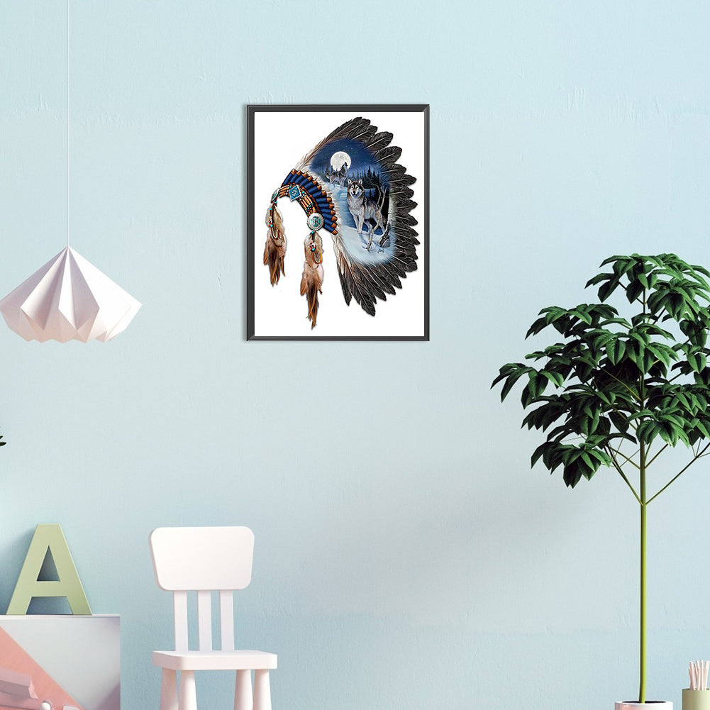 Native American Headgear - Full Round Drill Diamond Painting 30*40CM