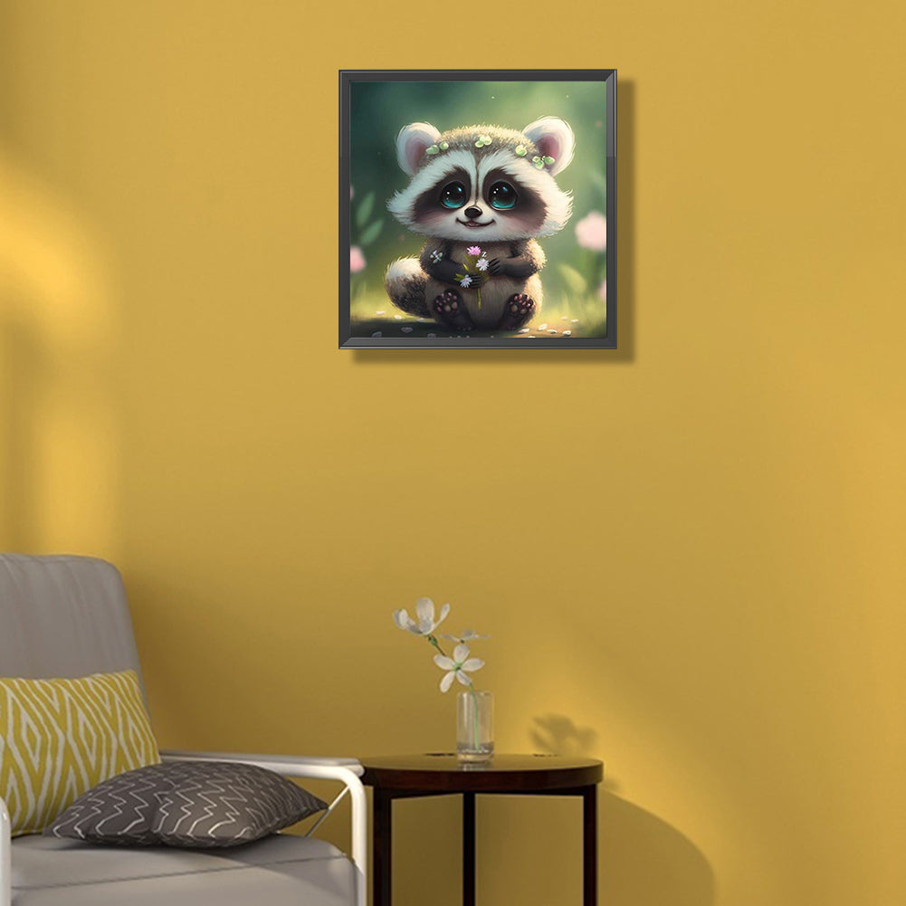 Raccoon - Full Round Drill Diamond Painting 30*30CM