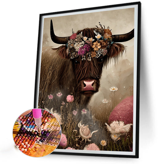 Highland Yak - Full Round Drill Diamond Painting 30*40CM