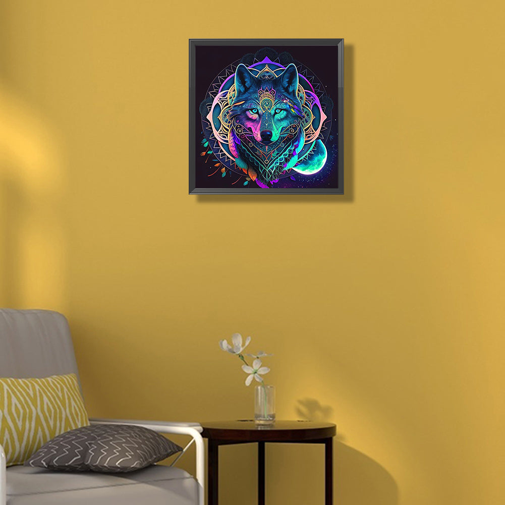Dazzle Wolf - Full Round Drill Diamond Painting 30*30CM
