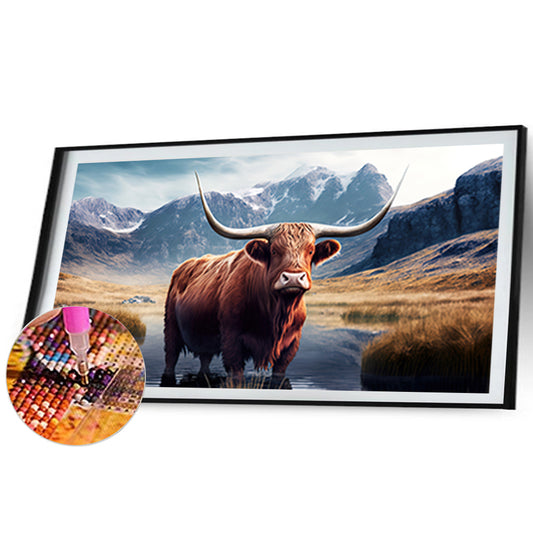 Highland Yak - Full Round Drill Diamond Painting 70*40CM