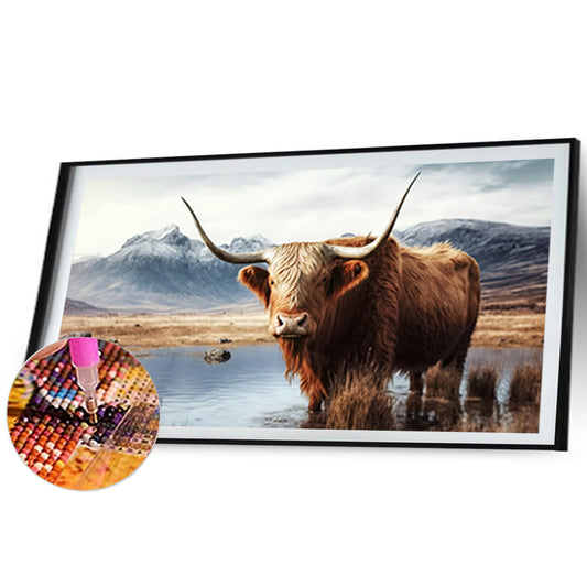 Highland Yak - Full Round Drill Diamond Painting 70*40CM