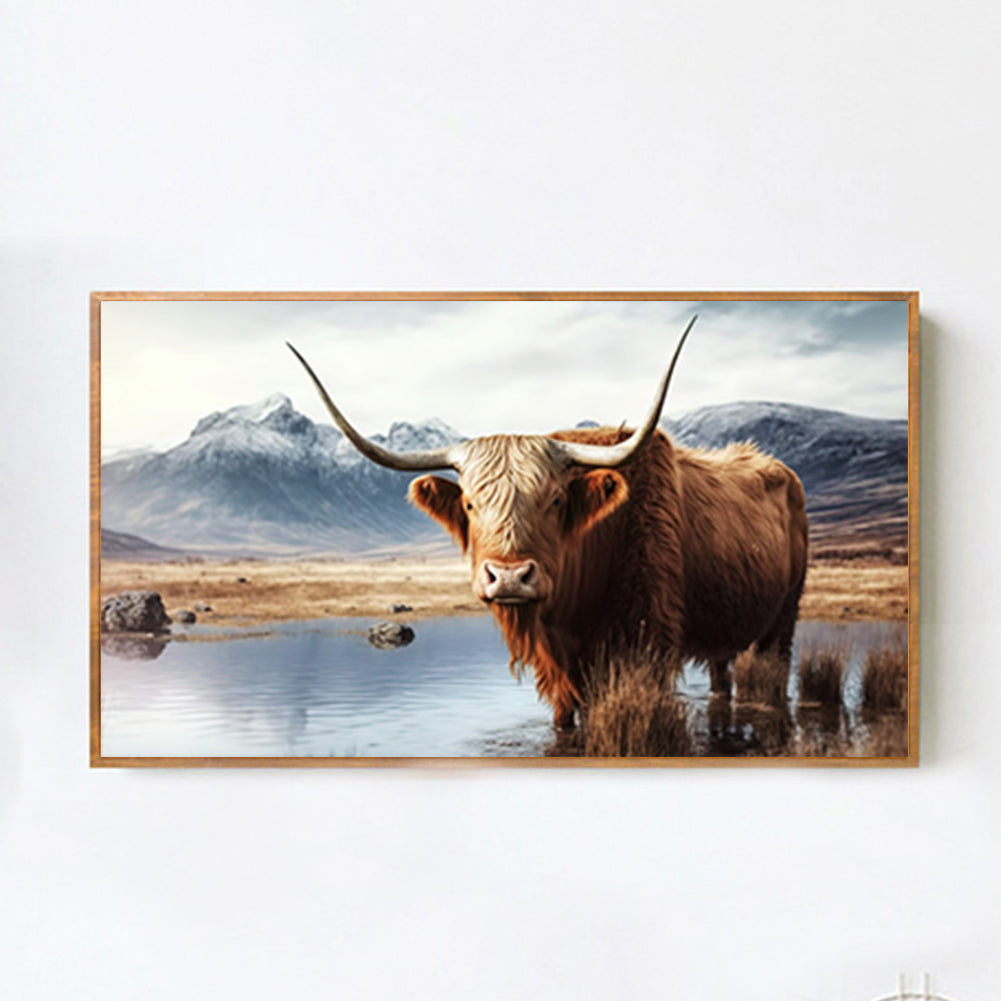 Highland Yak - Full Round Drill Diamond Painting 70*40CM