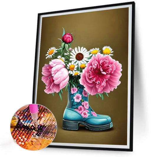 Wildflowers In Shoes - Full Round Drill Diamond Painting 30*40CM