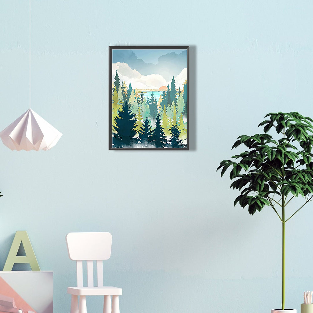 Forest Oasis - Full Round Drill Diamond Painting 30*40CM