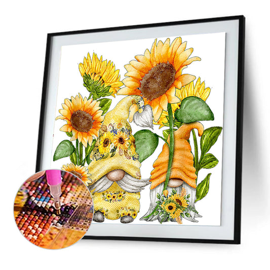 Flower And Dwarf - Full Round Drill Diamond Painting 30*30CM