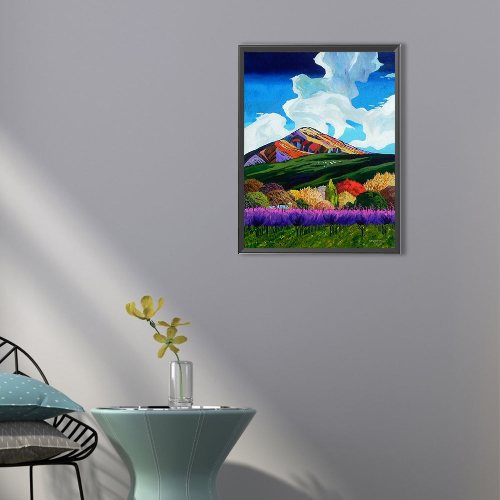 Flower Tree Under Blue Sky - Full Round Drill Diamond Painting 40*50CM