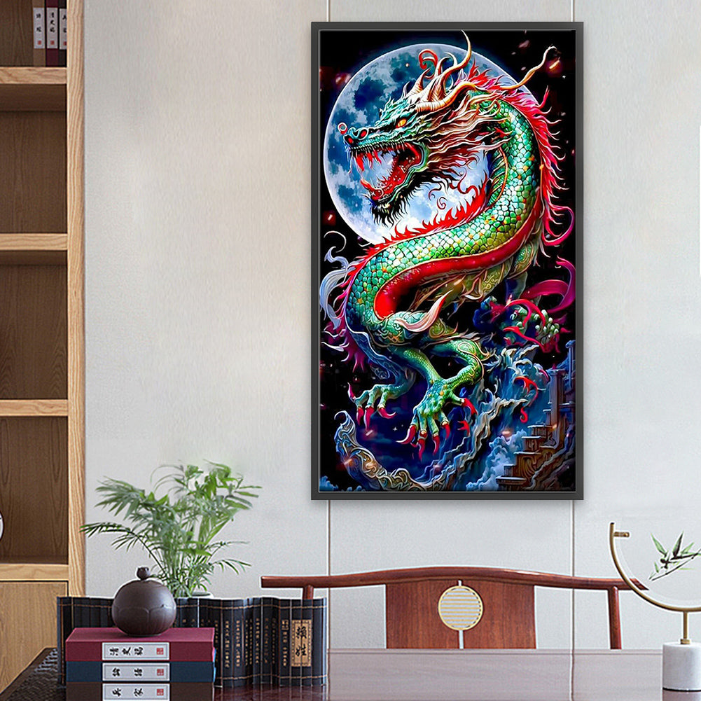 Moonlight Dire Dragon - Full Round Drill Diamond Painting 40*70CM