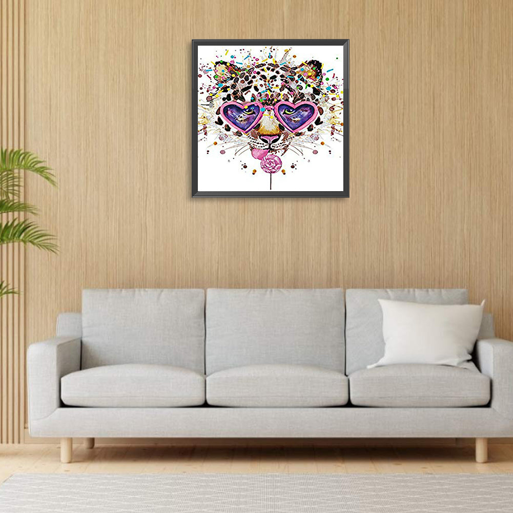 Animal Head With Sunglasses - Full Round Drill Diamond Painting 30*30CM
