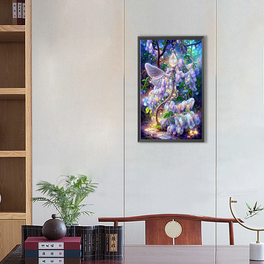 Wisteria Flower - Full Round Drill Diamond Painting 30*50CM