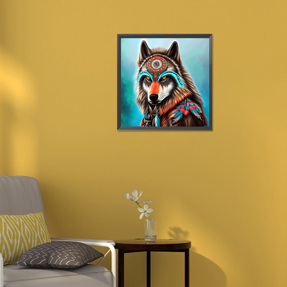 Aurora Wolf - Full Round Drill Diamond Painting 30*30CM