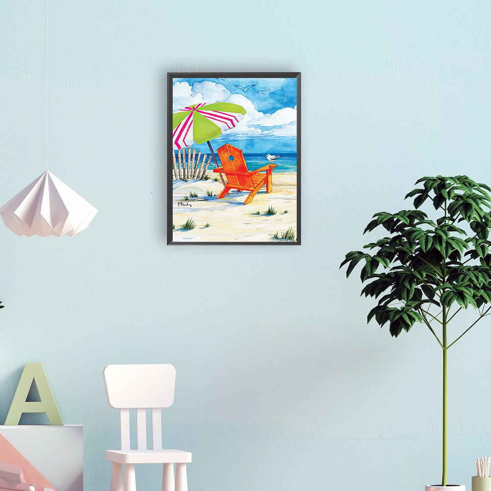 Beach Chair - Full Round Drill Diamond Painting 30*40CM