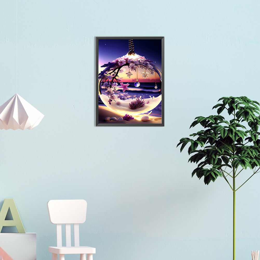 Flower Pendant - Full Square Drill Diamond Painting 20*30CM