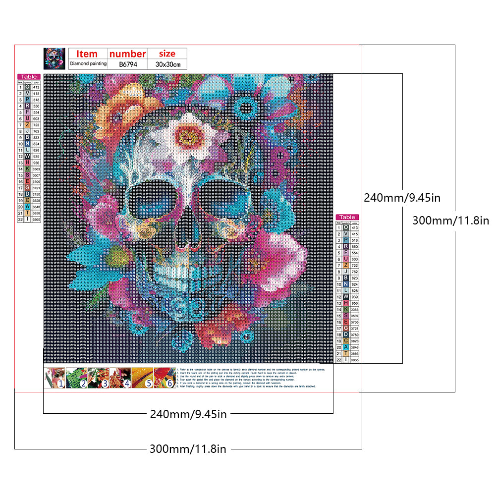 Personalized Skull - Full Round Drill Diamond Painting 30*30CM