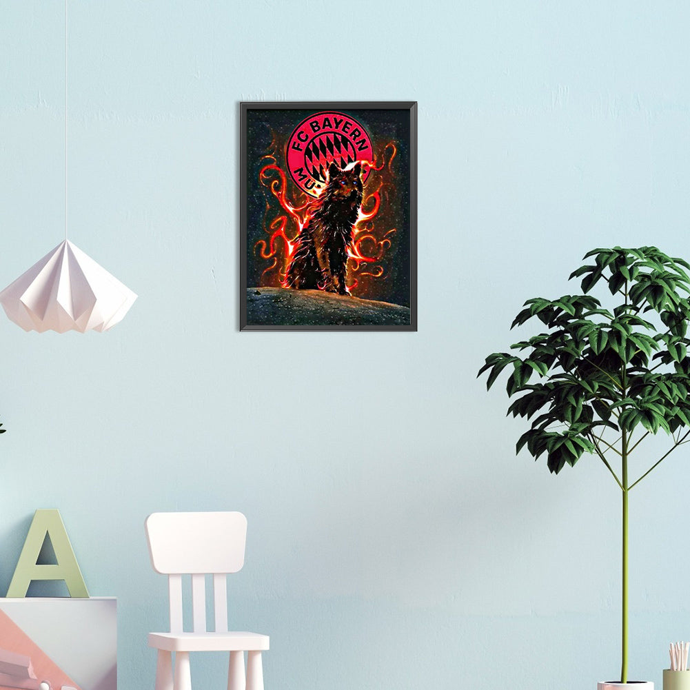 Red Wolf - Full Round Drill Diamond Painting 30*40CM