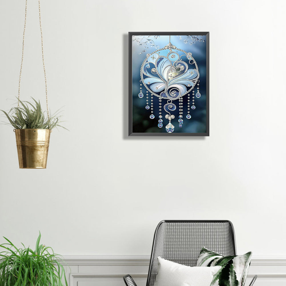 Blue Water Drop Pendant - Special Shaped Drill Diamond Painting 30*40CM