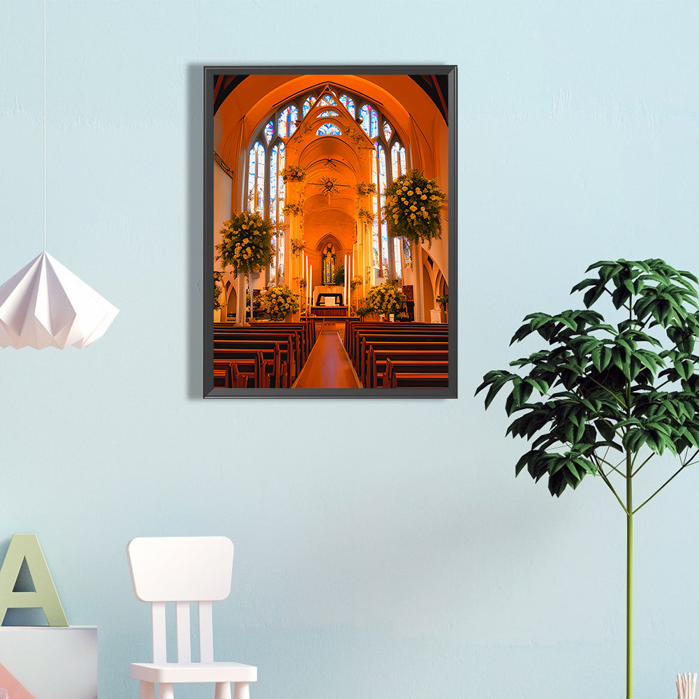 Church Decoration For Wedding - Full Round Drill Diamond Painting 40*60CM