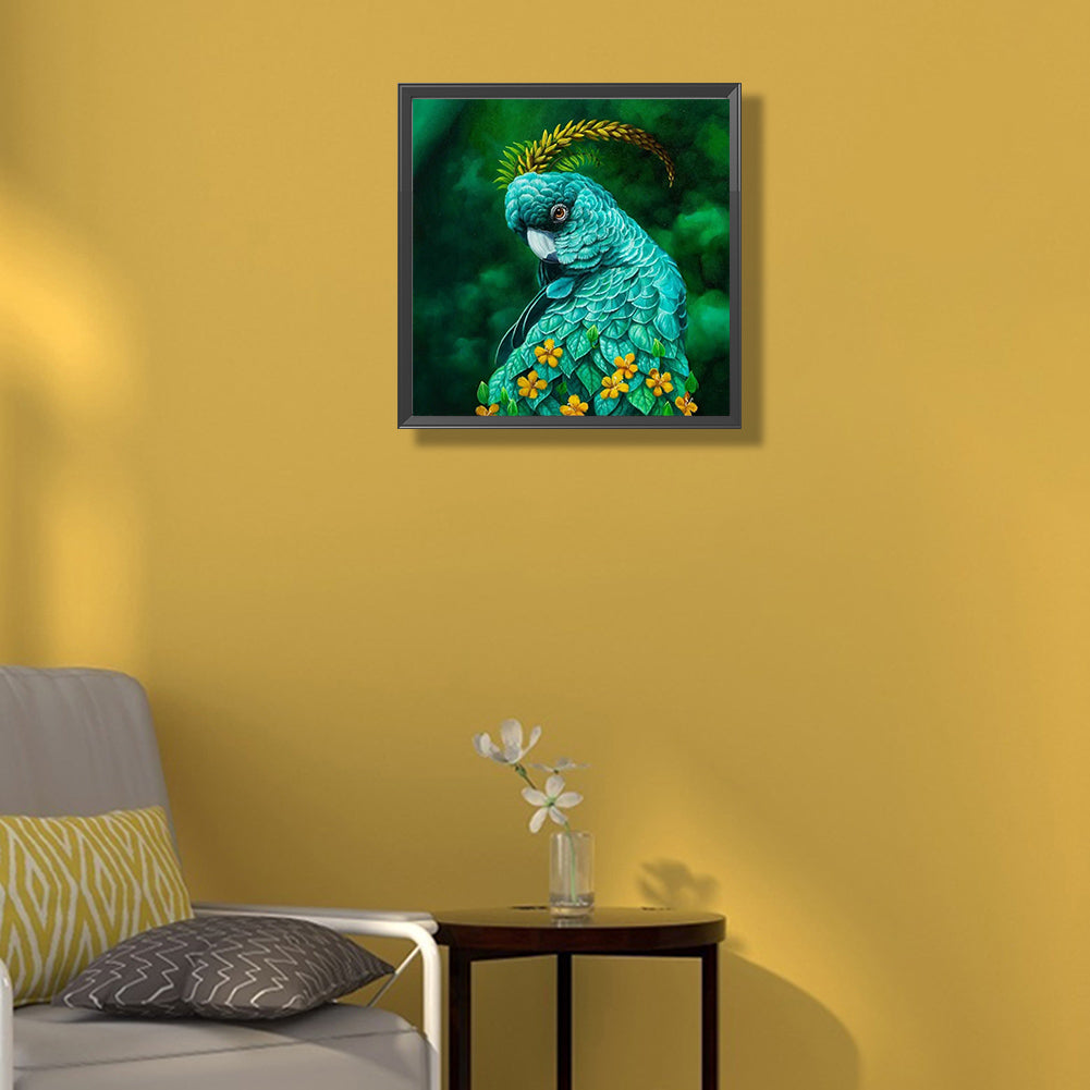Green Parrot - Full Round Drill Diamond Painting 40*40CM