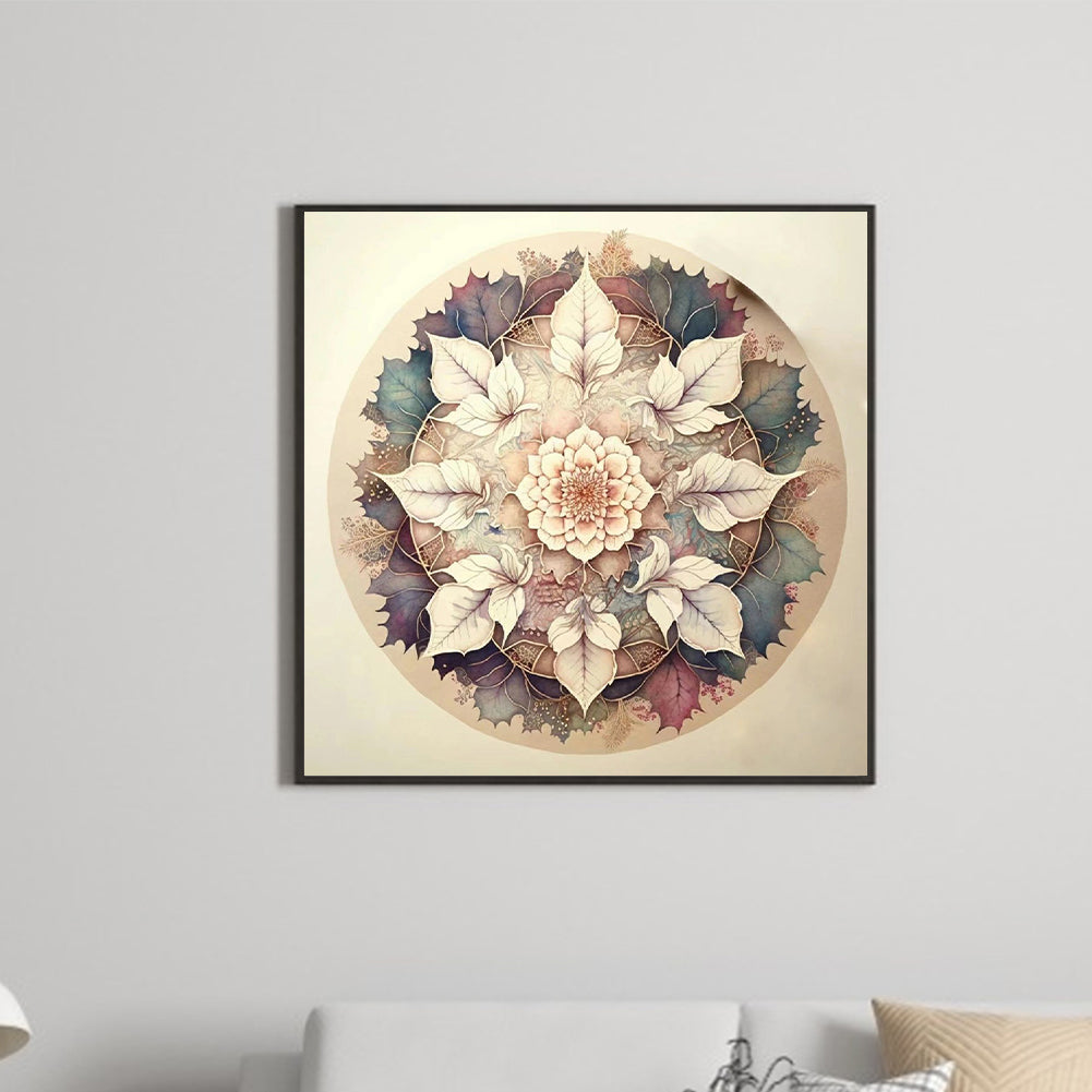 Light Color Mandala - Full Round Drill Diamond Painting 30*30CM