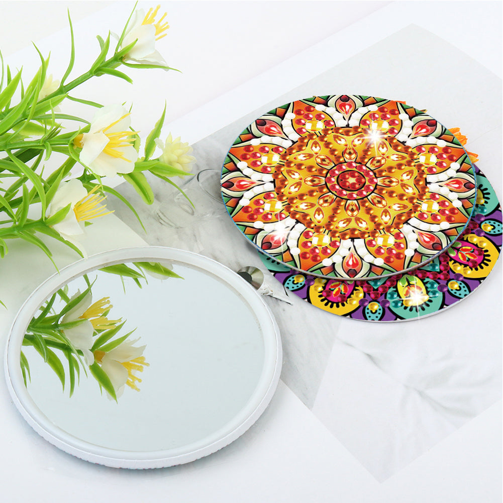3pcs Crystal Diamond Mirror Portable DIY Art Craft Set Datura for Adult and Kids