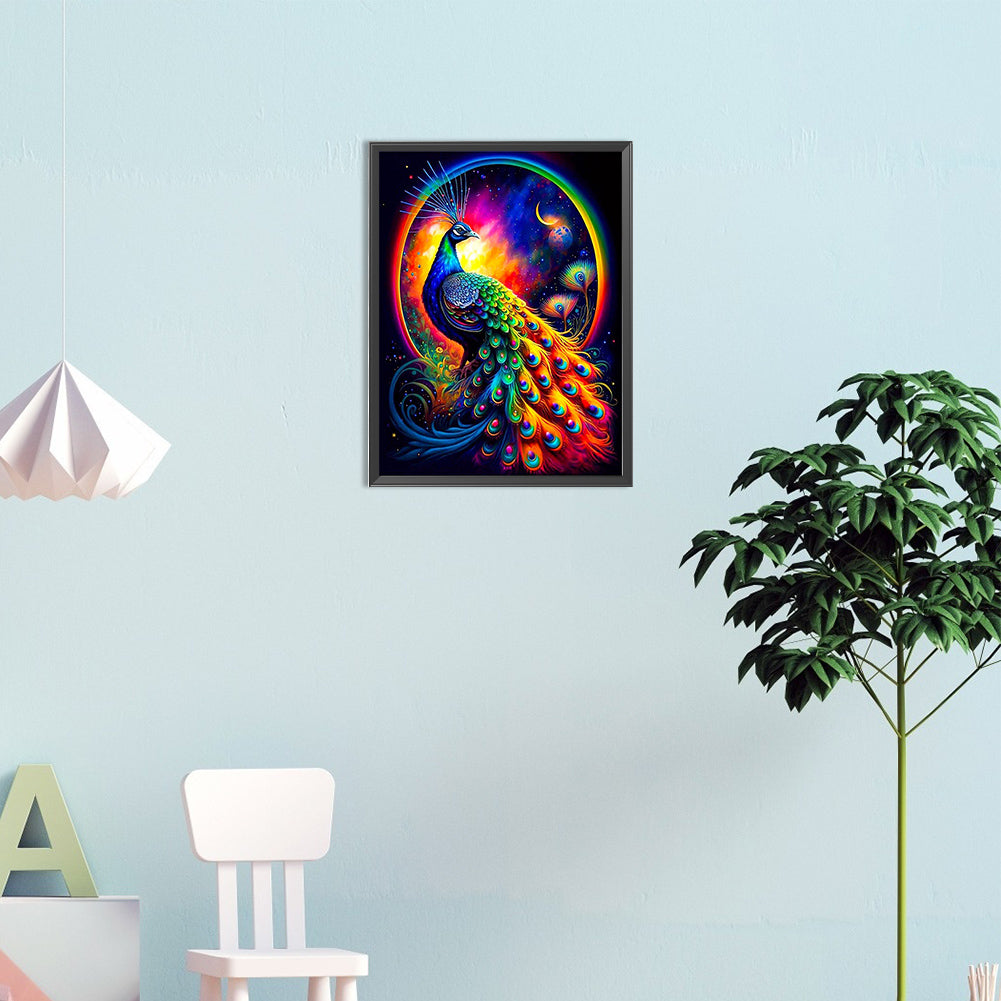 Color Peacock - Full Square Drill Diamond Painting 20*30CM