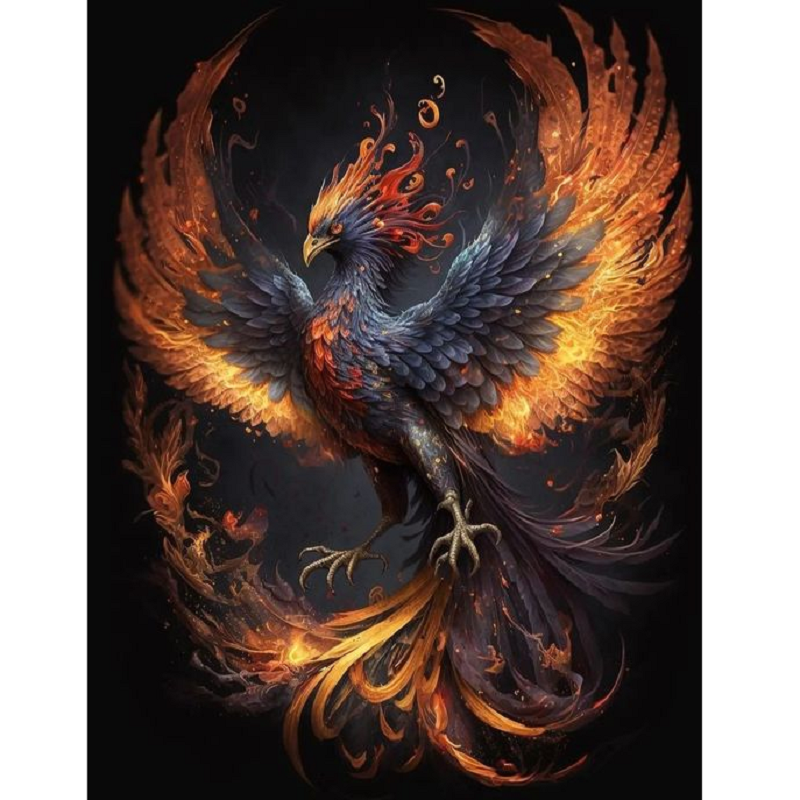 Flaming Phenix - Full Round Drill Diamond Painting 30*40CM