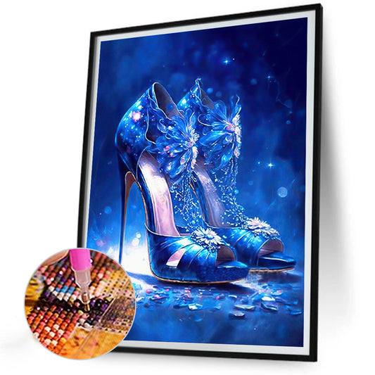 Blue High Heels - Full Round Drill Diamond Painting 30*40CM