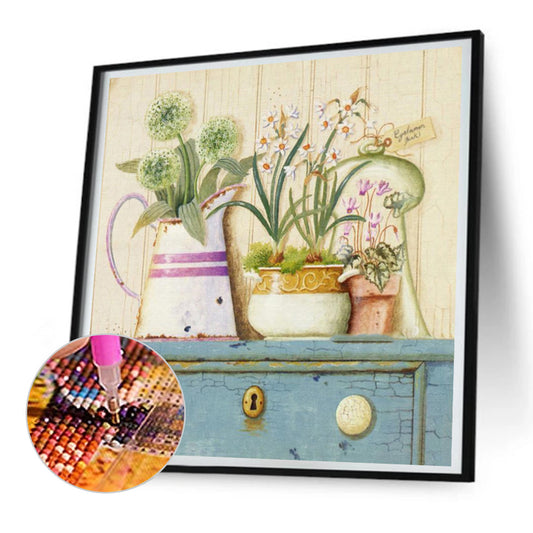 Retro Desktop Ornaments - Full Round Drill Diamond Painting 30*30CM