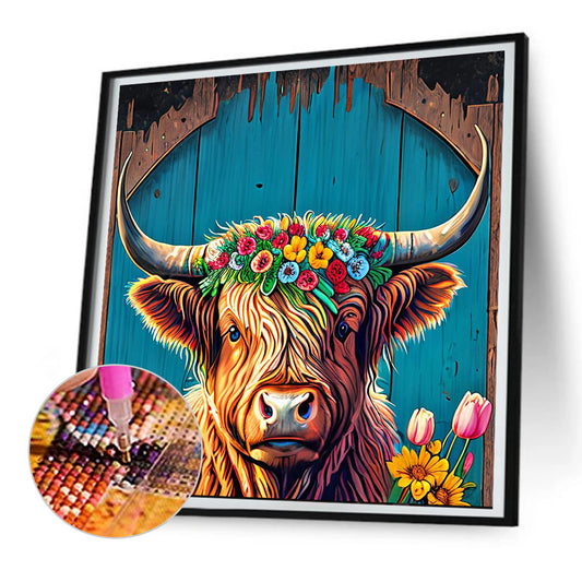 Highland Yak - Full Round Drill Diamond Painting 30*30CM
