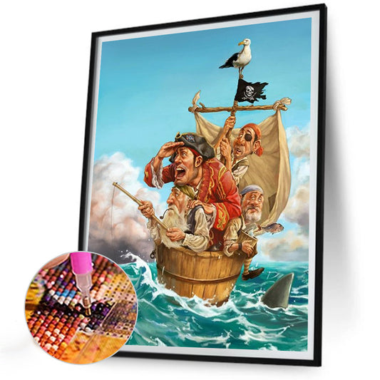 Pirate Ship - Full Round Drill Diamond Painting 30*40CM