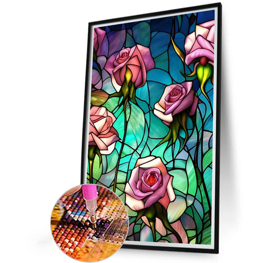 Glass Painted Rose - Full Round Drill Diamond Painting 40*60CM