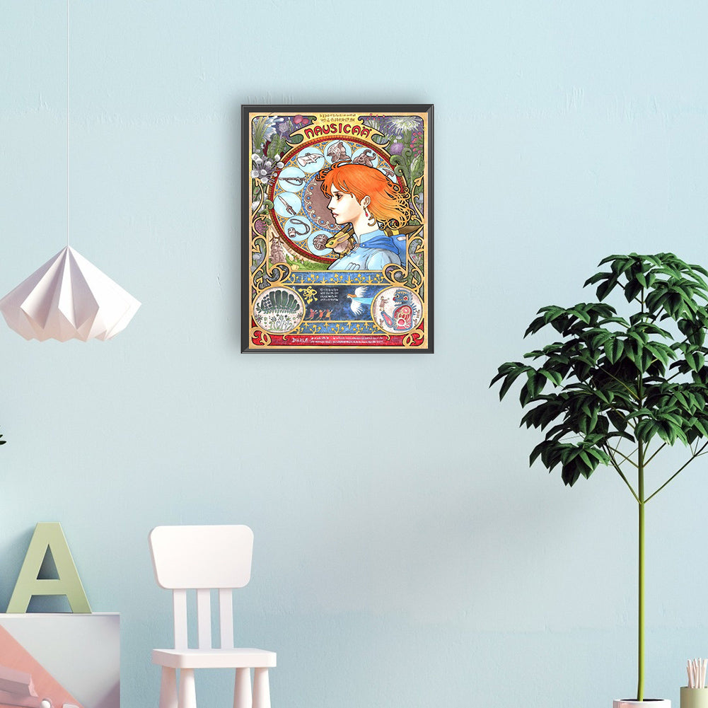 Nausica? Of The Valley Of The Wind - Full Round Drill Diamond Painting 30*40CM