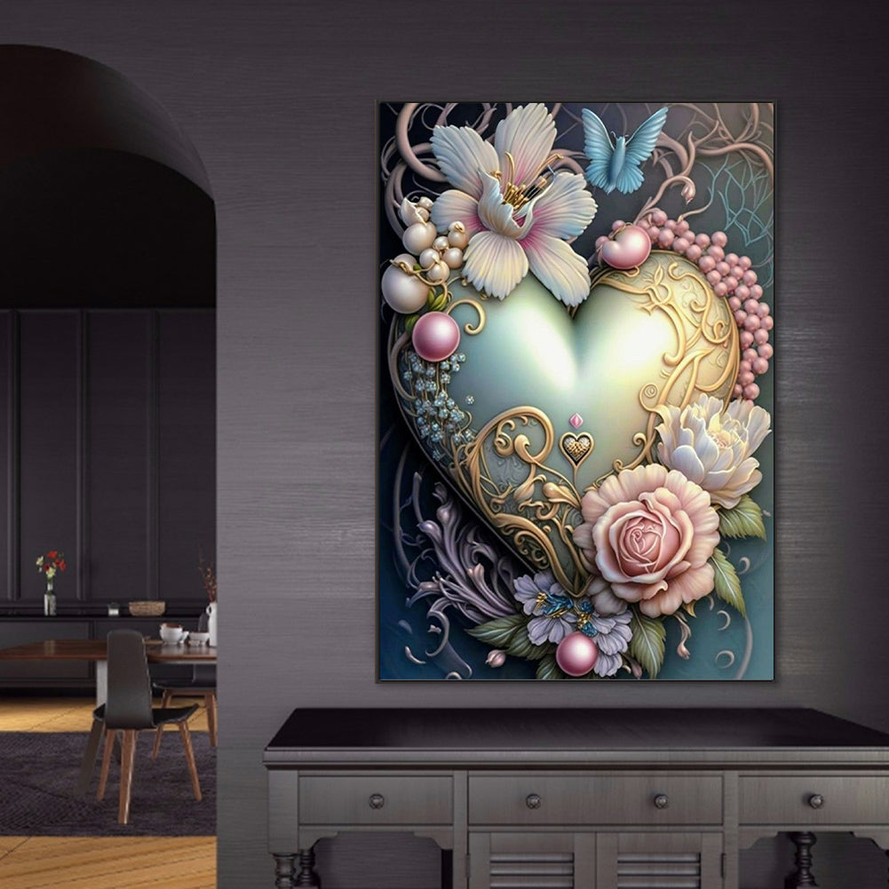 Love Flower Frame - Full Round Drill Diamond Painting 50*70CM