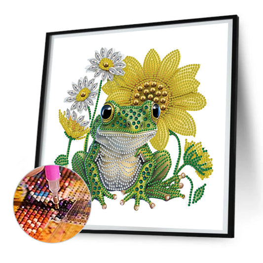Sunflower Frog - Special Shaped Drill Diamond Painting 30*30CM