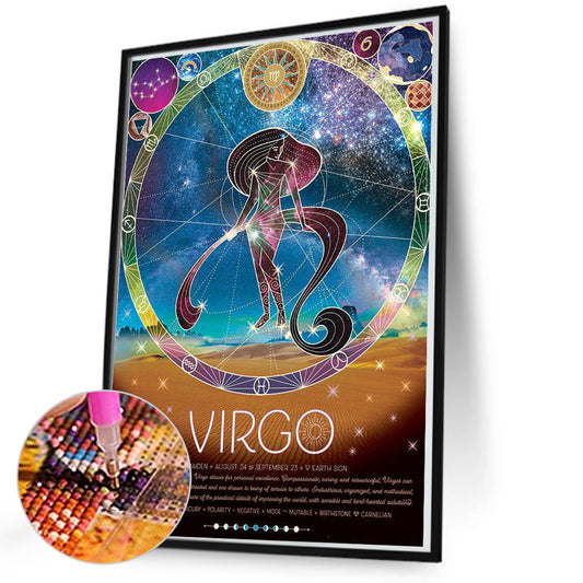 Zodiac Sign - Virgo - Full Round Drill Diamond Painting 50*70cm