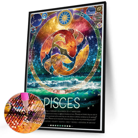Chinese Zodiac - Pisces - Full Round Drill Diamond Painting 50*70cm