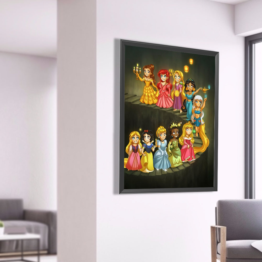 Disney Princess-Q Version - Full Round Drill Diamond Painting 50*65CM