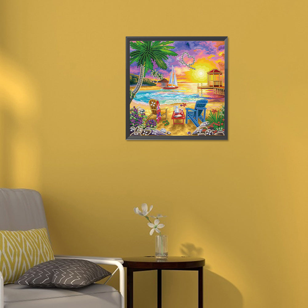 Summer Beach - Special Shaped Drill Diamond Painting 30*30CM