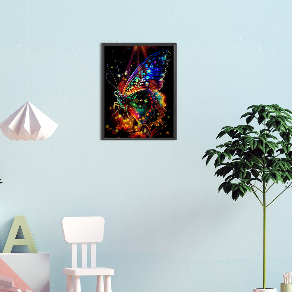 Luminous Butterfly - Full Round Drill Diamond Painting 30*40CM