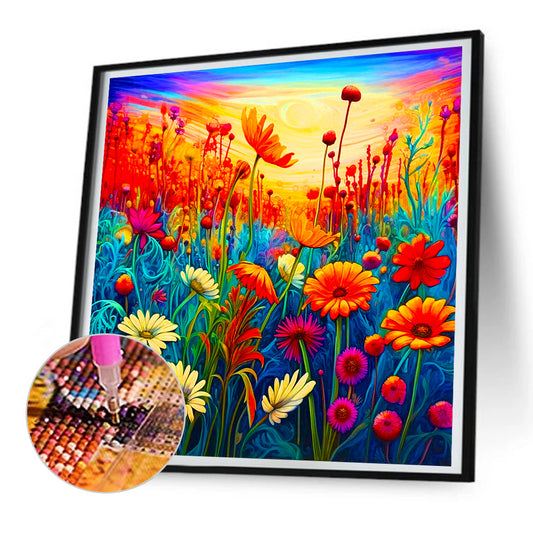 Daisy Field - Full Round Drill Diamond Painting 30*30CM