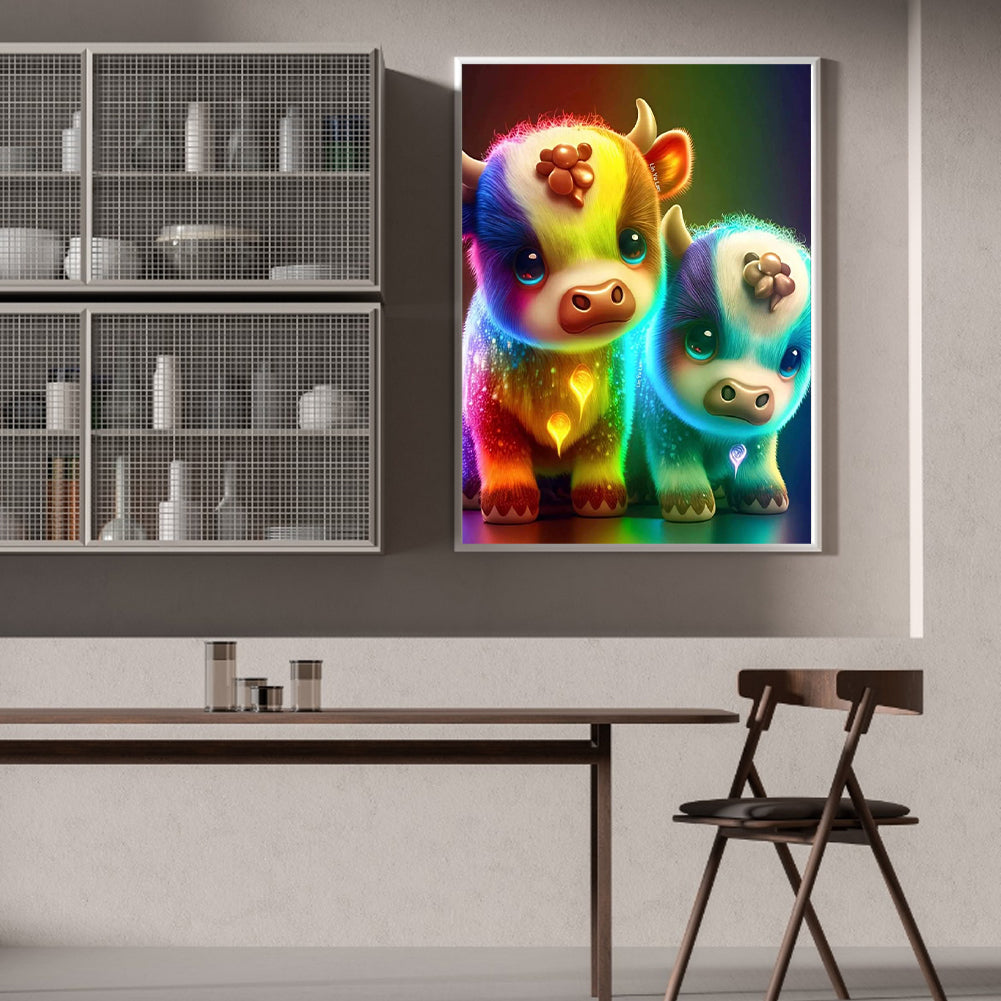 Colorful Calf - Full Round Drill Diamond Painting 30*40CM