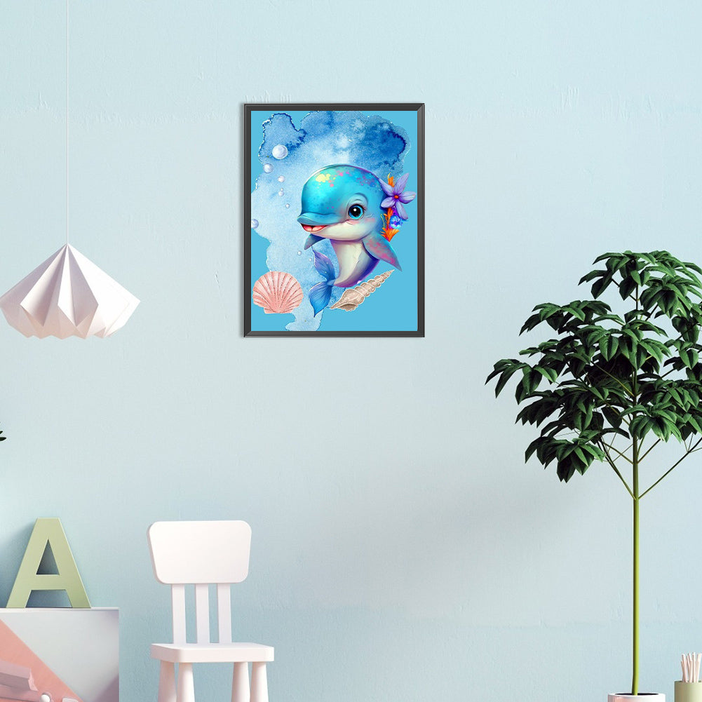 Dolphin - Full Round Drill Diamond Painting 30*40CM