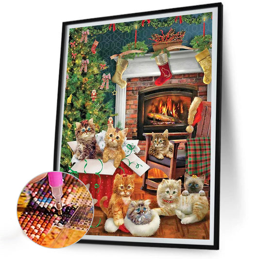 Kitten - Full Round Drill Diamond Painting 30*40CM