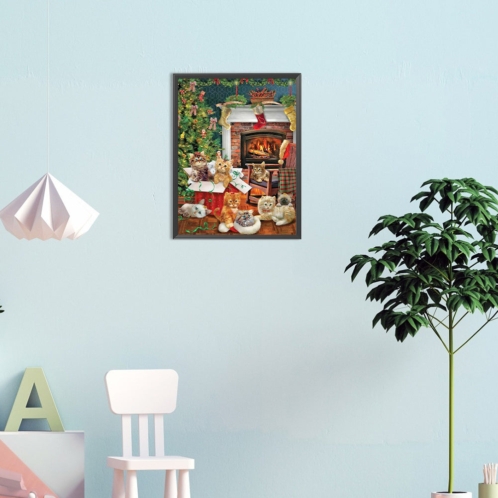 Kitten - Full Round Drill Diamond Painting 30*40CM