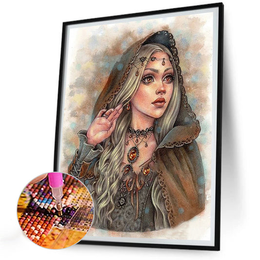 Woman - Full Round Drill Diamond Painting 30*40CM
