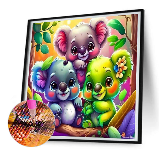 Three Little Koalas - Full Round Drill Diamond Painting 30*30CM