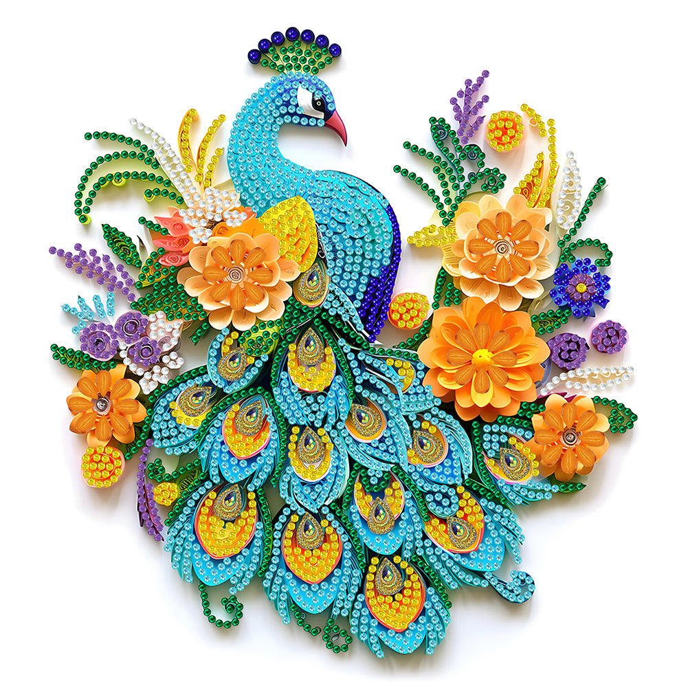 Aniaml Hummingbird Owl Peacock 30*30CM(Canvas) Special Shaped Drill Diamond Painting