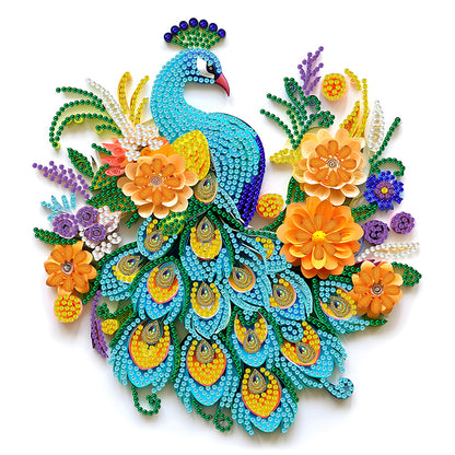 Aniaml Hummingbird Owl Peacock 30*30CM(Canvas) Special Shaped Drill Diamond Painting