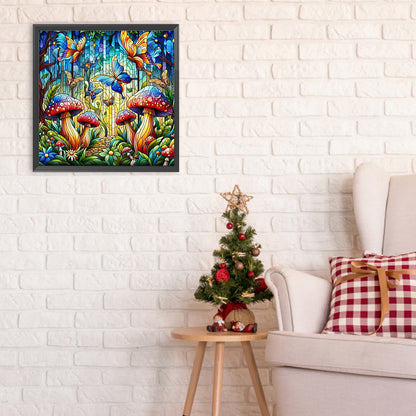 Glass Wind Mushroom - Full Round Drill Diamond Painting 30*30CM