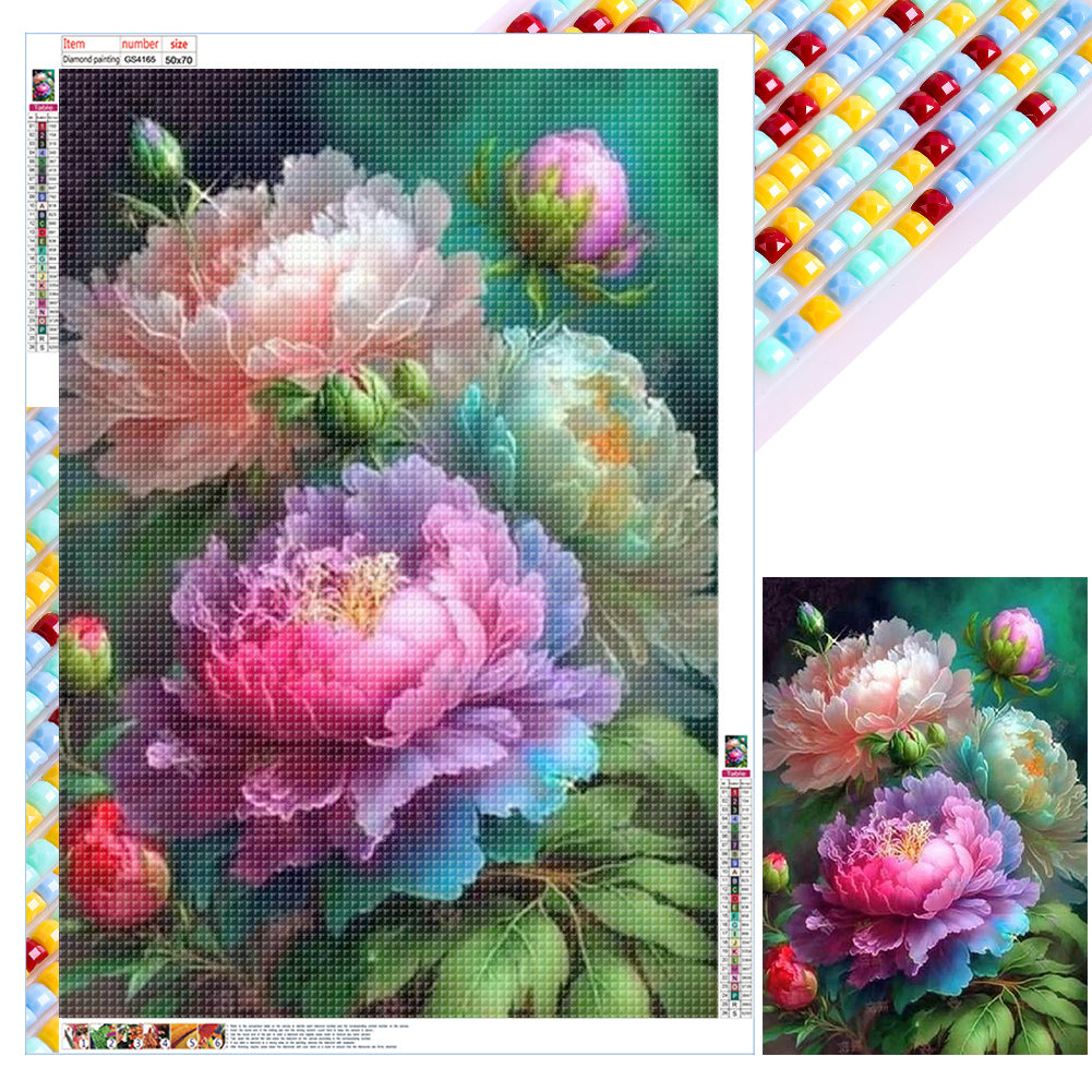 Peony - Full Square Drill Diamond Painting 50*70CM